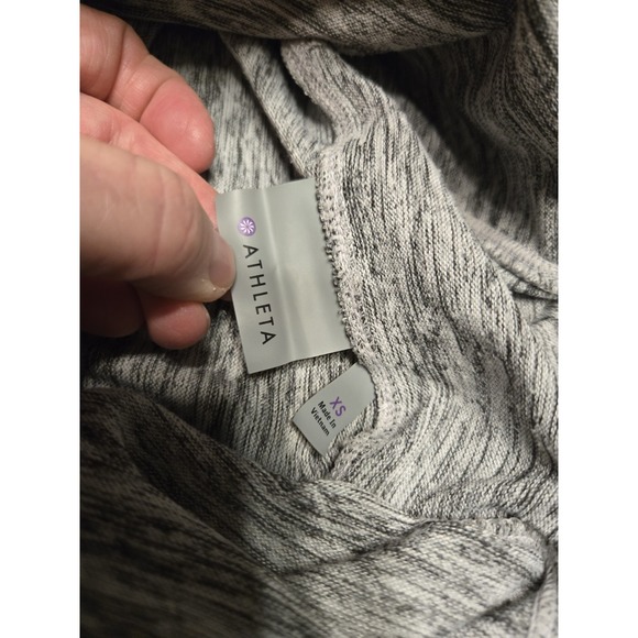 Athleta techie sweat gray cowl‎ hoodie oversized soft w Pocket XS athletic fall - Picture 5 of 10